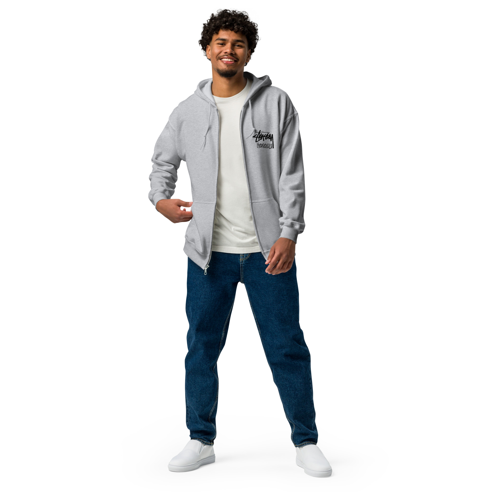 Unisex Stussy Honolulu Zip Up Hoodie Unisex Stussy Honolulu Zip Up Hoodie